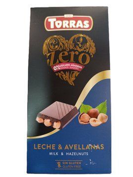 Шоколад без цукру Torras молочний з фундуком, 150 г