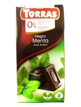 Шоколад чорний без цукру та глютену м'ята Торрас Torras menta 75 Грам.